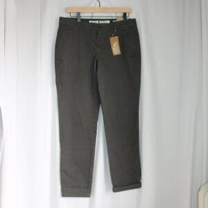 NWT Eddie Bauer Women's Stretch Legend Wash Boyfriend Slim Pants In Carbon Grey